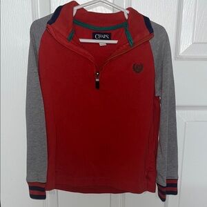 Kids Chaps Red and Gray Pullover
